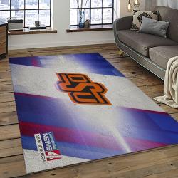 ncaa oklahoma state cowboys sport basketball and foolball team logo rectangle area rug dark room osc41