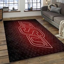 ncaa oklahoma state cowboys sport basketball and foolball team logo rectangle area rug dark room osc42