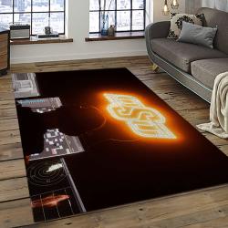ncaa oklahoma state cowboys sport basketball and foolball team logo rectangle area rug dark room osc43