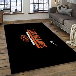 ncaa oklahoma state cowboys sport basketball and foolball team logo rectangle area rug dark room osc46