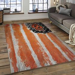 ncaa oklahoma state cowboys sport basketball and foolball team logo rectangle area rug dark room osc58