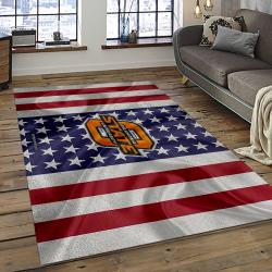 ncaa oklahoma state cowboys sport basketball and foolball team logo rectangle area rug dark room osc59
