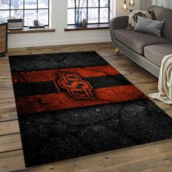 ncaa oklahoma state cowboys sport basketball and foolball team logo rectangle area rug dark room osc64