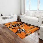 ncaa oklahoma state cowboys sport basketball and foolball team logo rectangle area rug light room osc02