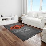 ncaa oklahoma state cowboys sport basketball and foolball team logo rectangle area rug light room osc03