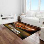 ncaa oklahoma state cowboys sport basketball and foolball team logo rectangle area rug light room osc05