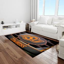 NCAA Oklahoma State Cowboys Sport Basketball And Foolball Team Logo Rectangle Area Rug OSC33