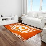 ncaa oklahoma state cowboys sport basketball and foolball team logo rectangle area rug light room osc39