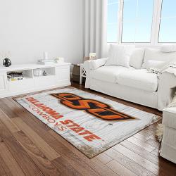 NCAA Oklahoma State Cowboys Sport Basketball And Foolball Team Logo Rectangle Area Rug OSC48