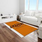 ncaa oklahoma state cowboys sport basketball and foolball team logo rectangle area rug light room osc49