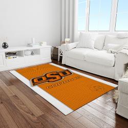 NCAA Oklahoma State Cowboys Sport Basketball And Foolball Team Logo Rectangle Area Rug OSC49