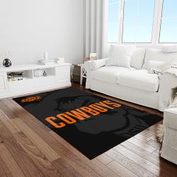 NCAA Oklahoma State Cowboys Sport Basketball And Foolball Team Logo Rectangle Area Rug OSC69