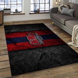 ncaa ole miss rebels sport basketball and foolball team logo rectangle area rug dark room omr01