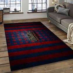 ncaa ole miss rebels sport basketball and foolball team logo rectangle area rug dark room omr04