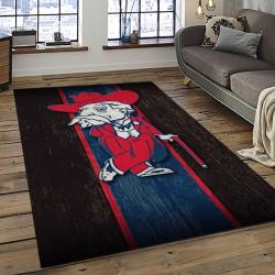 ncaa ole miss rebels sport basketball and foolball team logo rectangle area rug dark room omr09