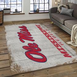 ncaa ole miss rebels sport basketball and foolball team logo rectangle area rug dark room omr18