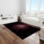 ncaa ole miss rebels sport basketball and foolball team logo rectangle area rug light room omr06