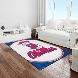 NCAA Ole Miss Rebels Sport Basketball And Foolball Team Logo Rectangle Area Rug OMR12