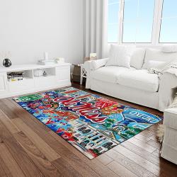 NCAA Ole Miss Rebels Sport Basketball And Foolball Team Logo Rectangle Area Rug OMR22