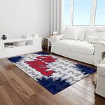 ncaa ole miss rebels sport basketball and foolball team logo rectangle area rug light room omr23