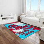 ncaa ole miss rebels sport basketball and foolball team logo rectangle area rug light room omr25