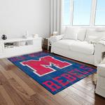 ncaa ole miss rebels sport basketball and foolball team logo rectangle area rug light room omr35