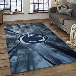 ncaa penn state nittany lions college sport basketball and foolball team logo rectangle area rug dark room psnl02