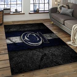 ncaa penn state nittany lions college sport basketball and foolball team logo rectangle area rug dark room psnl04