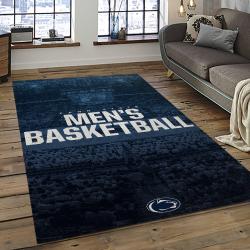 ncaa penn state nittany lions college sport basketball and foolball team logo rectangle area rug dark room psnl05