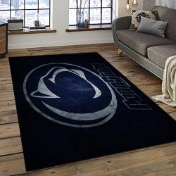 ncaa penn state nittany lions college sport basketball and foolball team logo rectangle area rug dark room psnl10