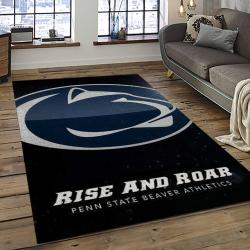 ncaa penn state nittany lions college sport basketball and foolball team logo rectangle area rug dark room psnl22