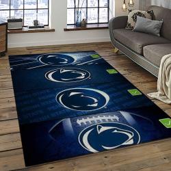 ncaa penn state nittany lions college sport basketball and foolball team logo rectangle area rug dark room psnl24