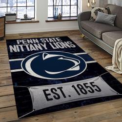 ncaa penn state nittany lions college sport basketball and foolball team logo rectangle area rug dark room psnl32
