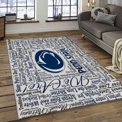 ncaa penn state nittany lions college sport basketball and foolball team logo rectangle area rug dark room psnl35