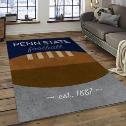 ncaa penn state nittany lions college sport basketball and foolball team logo rectangle area rug dark room psnl38