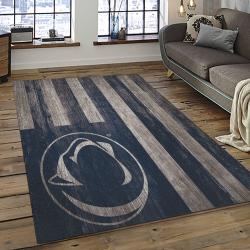 ncaa penn state nittany lions college sport basketball and foolball team logo rectangle area rug dark room psnl40