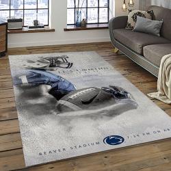 ncaa penn state nittany lions college sport basketball and foolball team logo rectangle area rug dark room psnl42