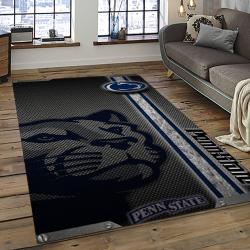ncaa penn state nittany lions college sport basketball and foolball team logo rectangle area rug dark room psnl45