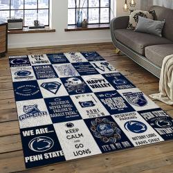 ncaa penn state nittany lions college sport basketball and foolball team logo rectangle area rug dark room psnl46