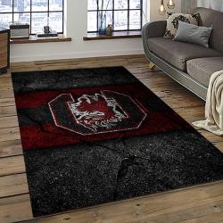 ncaa south carolina gamecocks college sport basketball and foolball team logo rectangle area rug dark room scg03