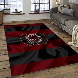 ncaa south carolina gamecocks college sport basketball and foolball team logo rectangle area rug dark room scg06