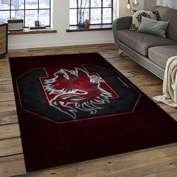 ncaa south carolina gamecocks college sport basketball and foolball team logo rectangle area rug dark room scg08