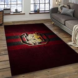 ncaa south carolina gamecocks college sport basketball and foolball team logo rectangle area rug dark room scg09