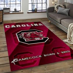ncaa south carolina gamecocks college sport basketball and foolball team logo rectangle area rug dark room scg13