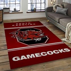 ncaa south carolina gamecocks college sport basketball and foolball team logo rectangle area rug dark room scg14