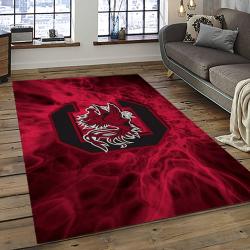 ncaa south carolina gamecocks college sport basketball and foolball team logo rectangle area rug dark room scg16