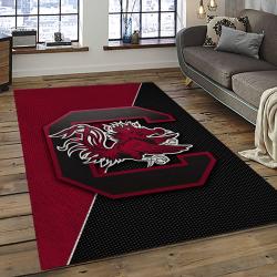 ncaa south carolina gamecocks college sport basketball and foolball team logo rectangle area rug dark room scg17