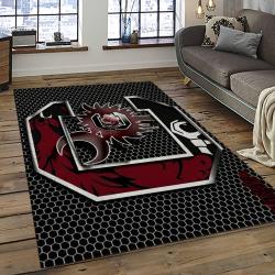 ncaa south carolina gamecocks college sport basketball and foolball team logo rectangle area rug dark room scg18