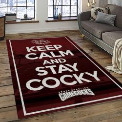 ncaa south carolina gamecocks college sport basketball and foolball team logo rectangle area rug dark room scg25
