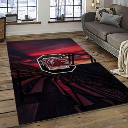 ncaa south carolina gamecocks college sport basketball and foolball team logo rectangle area rug dark room scg27